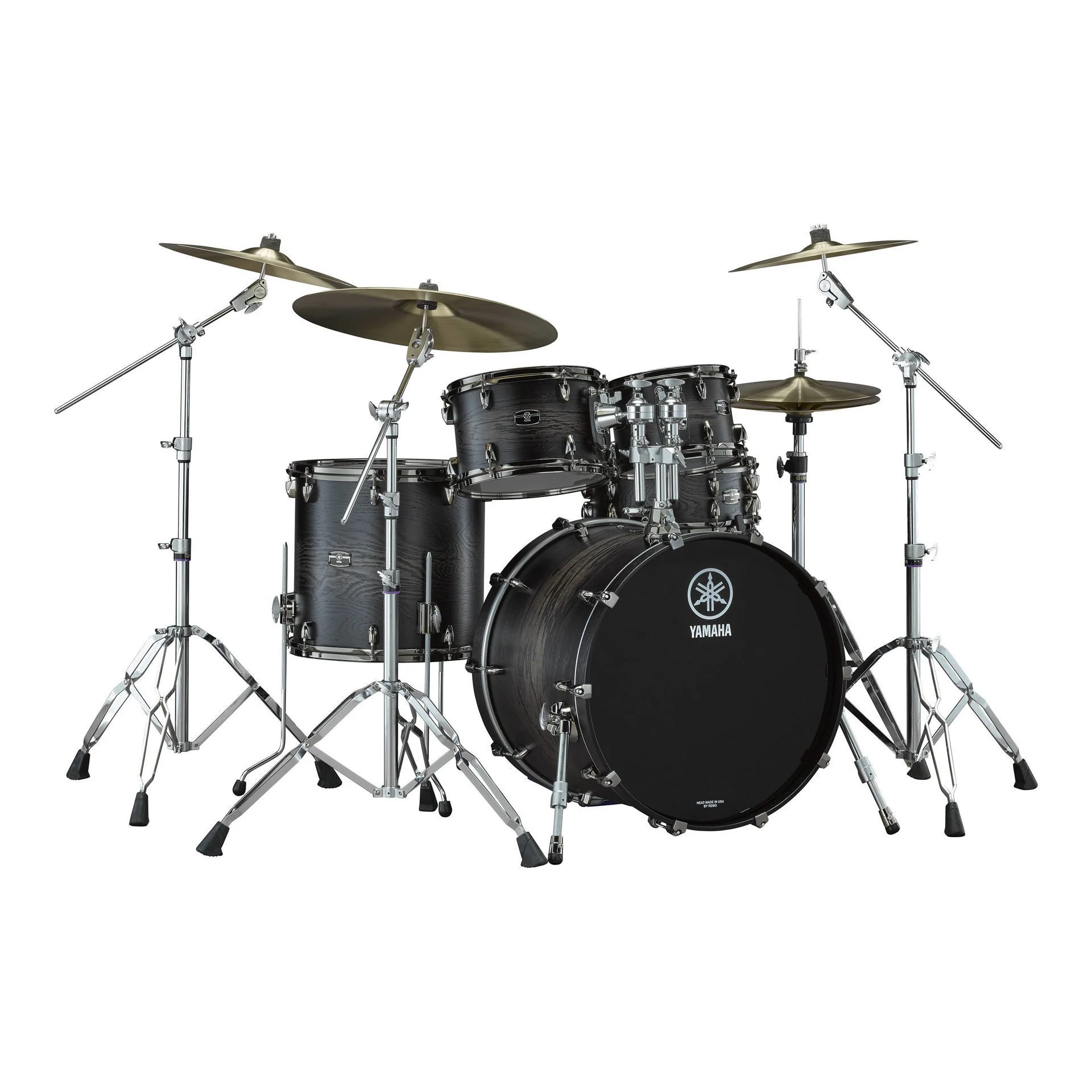 Yamaha Live Custom Hybrid Oak 5-Piece Euro Drum Kit with SD, TH945B and HW880 HW Set - Uzu Charcoal Sunburst