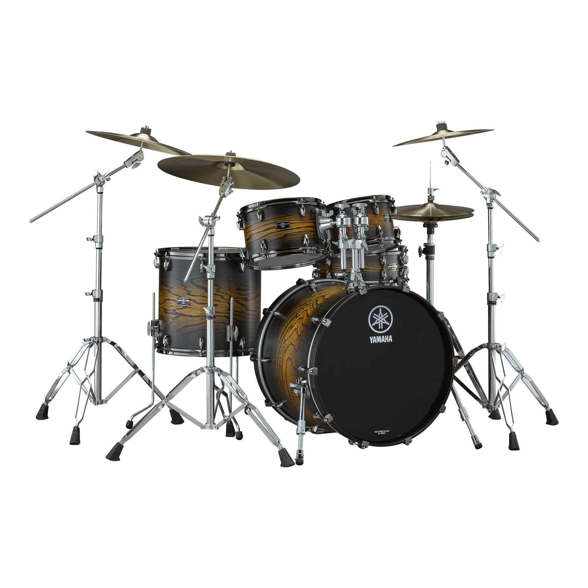 Yamaha Live Custom Hybrid Oak LHO22UES Euro Drum Kit with Hardware - Uzu Earth Sunburst - Image 2