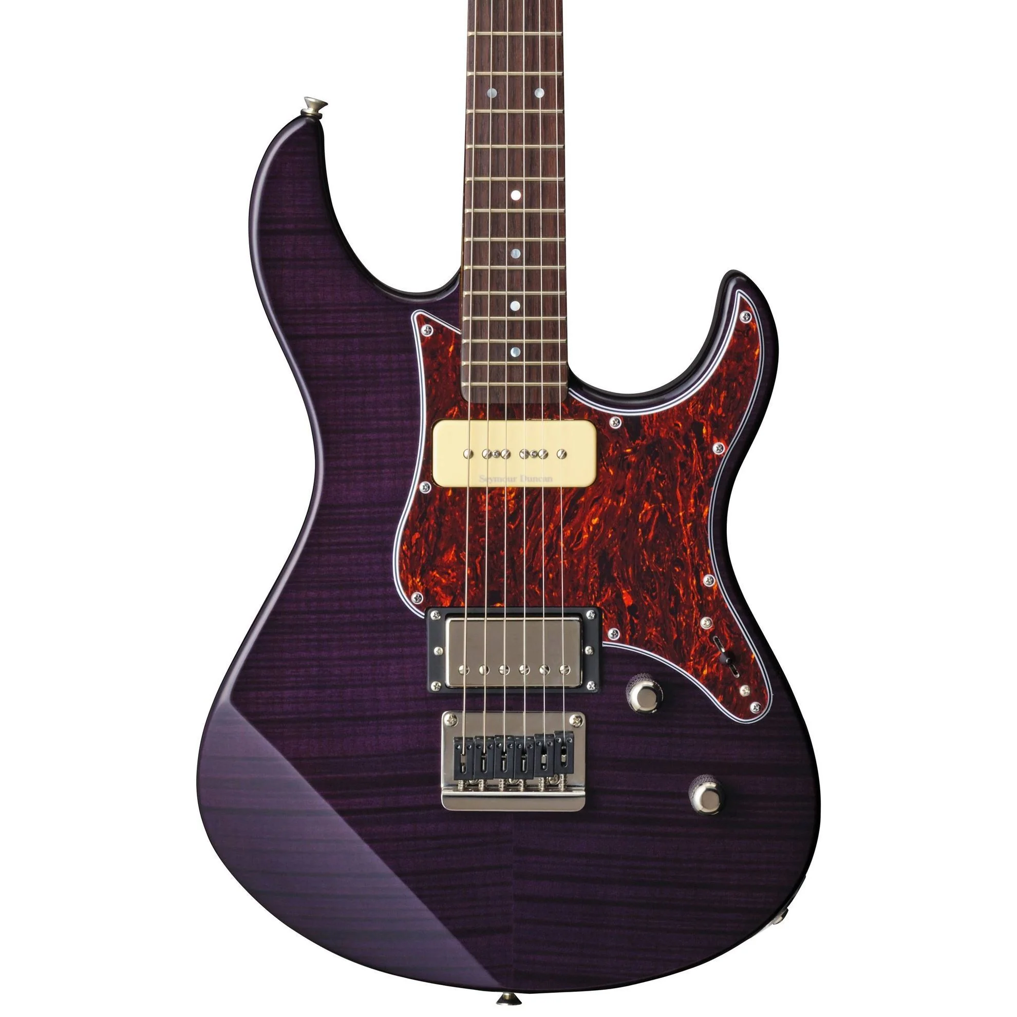 Yamaha PAC611H Pacifica Electric Guitar with Tinted Maple Neck in Translucent Purple Flamed Maple - Image 2