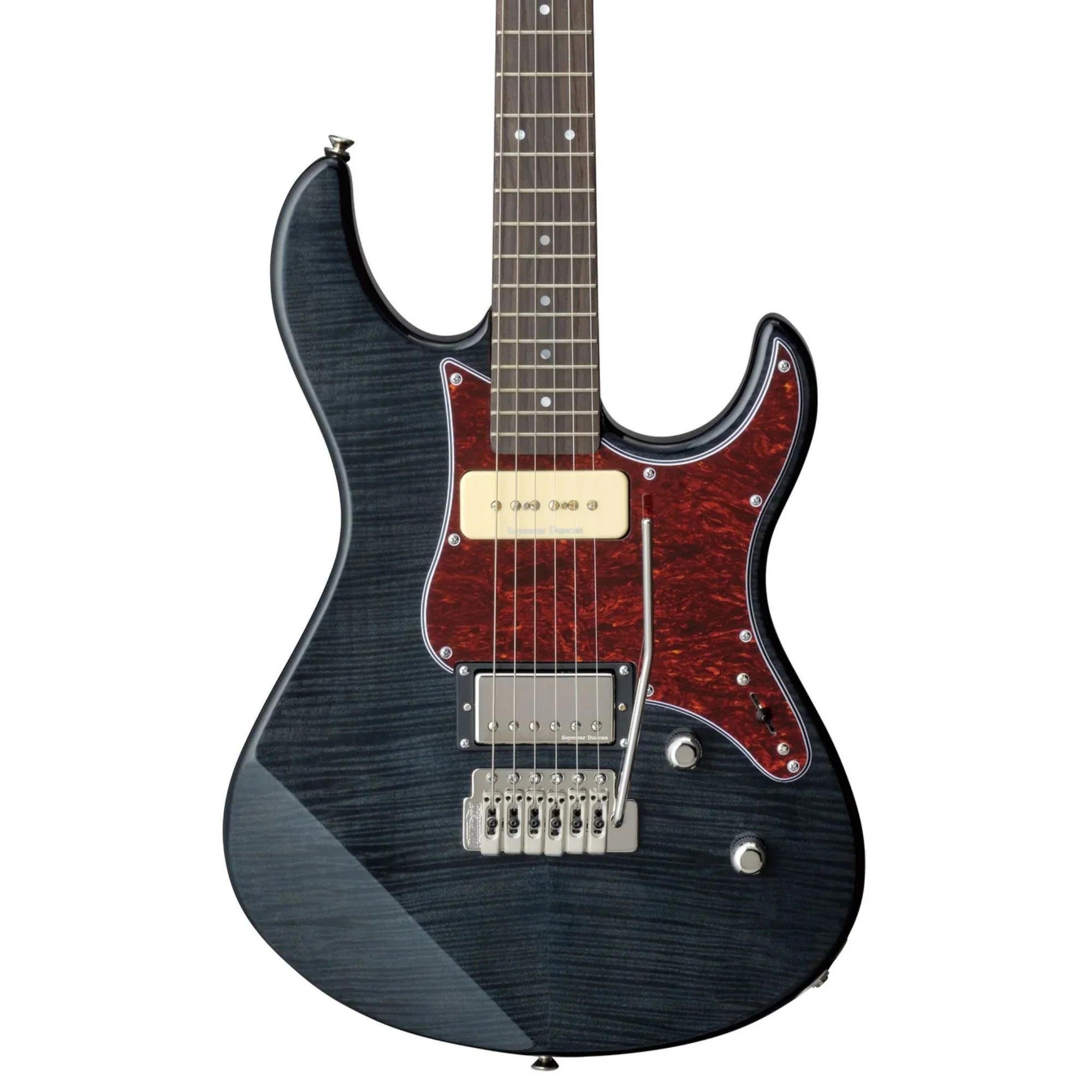 Yamaha PAC611V Pacifica Electric Guitar with Tinted Maple Neck in Translucent Black Flamed Maple - Image 2