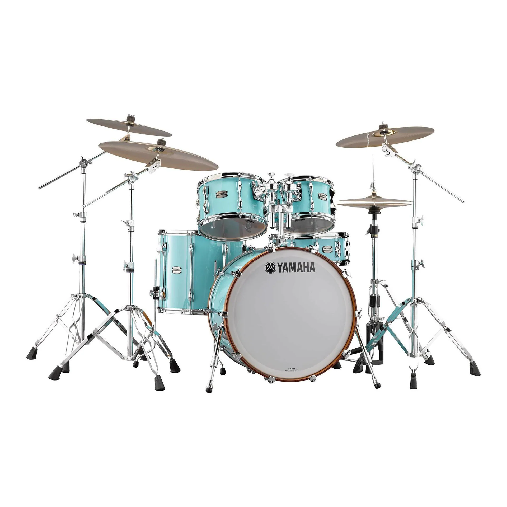 Yamaha Recording Custom 5-Piece Euro Shell Pack Drum Kit with TH945B and HW880 HW Pack - Surf Green