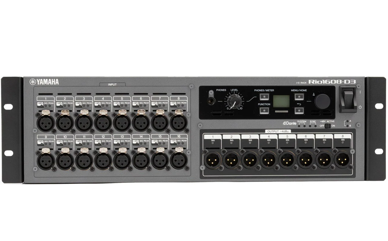 Yamaha Rio1608-D3 16-input/8-output Dante Stage Box