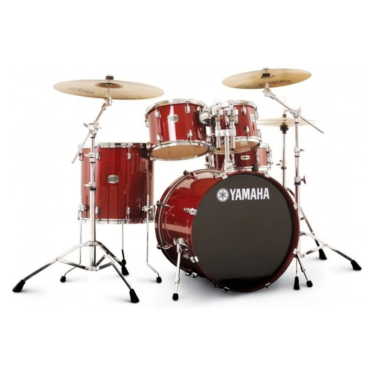 Yamaha SCB20 Stage Custom Fusion Birch 6-pc Acoustic Drum Kit with 20in Bass Drum in Cranberry Red