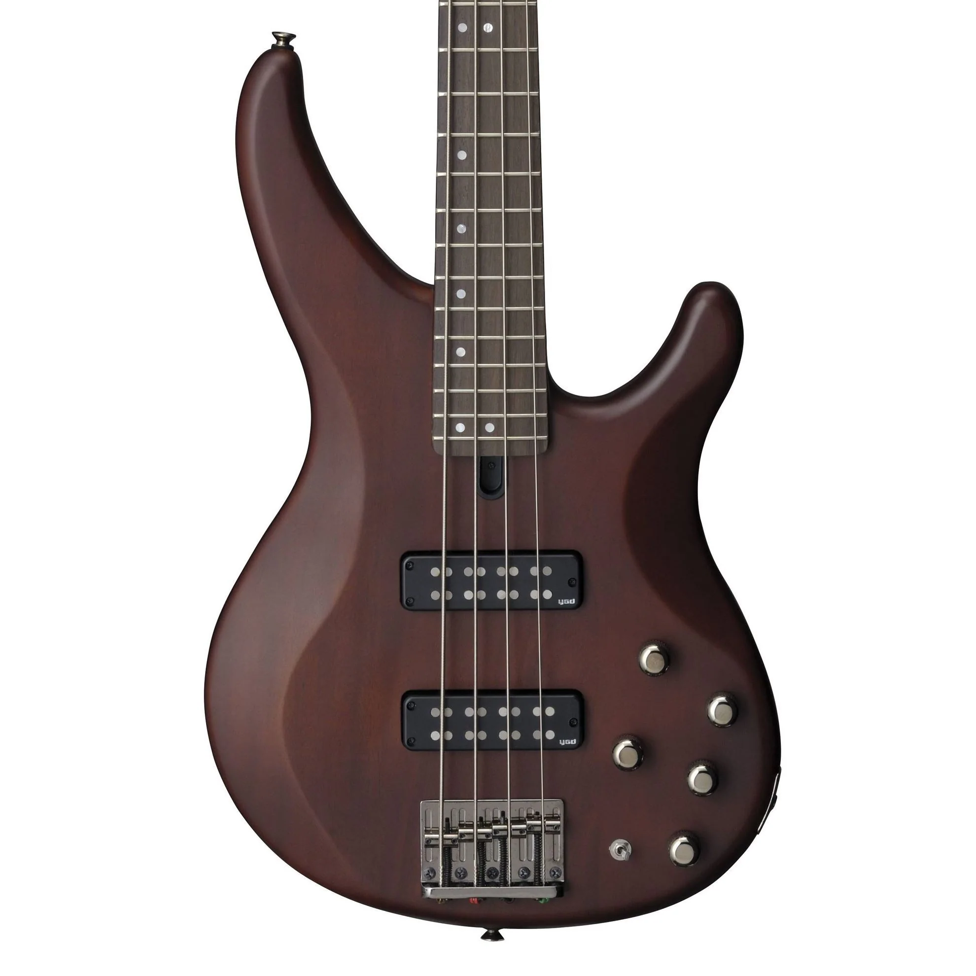 Yamaha TRBX504 4-String Bass Guitar with Maple/Mahogany Neck in Translucent Brown - Image 2