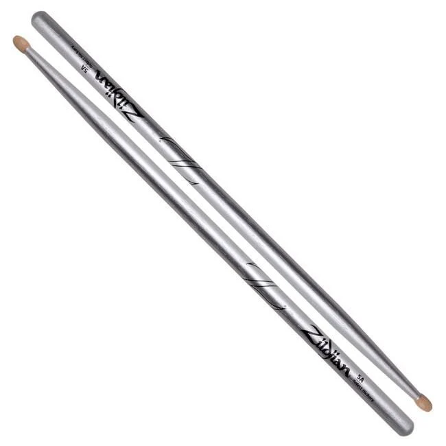 Zildjian 5A Chrome Silver Drumsticks - Image 2
