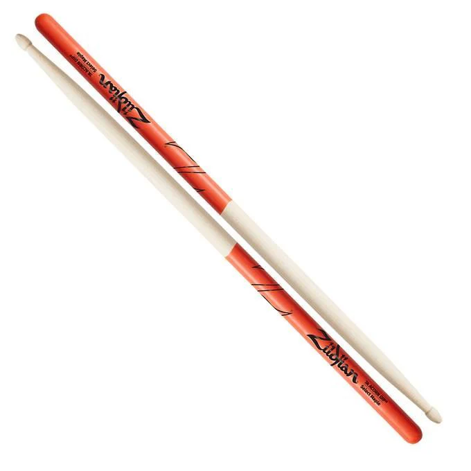 Zildjian Maple 7A Acorn Tip Orange DIP Drumsticks - Image 2