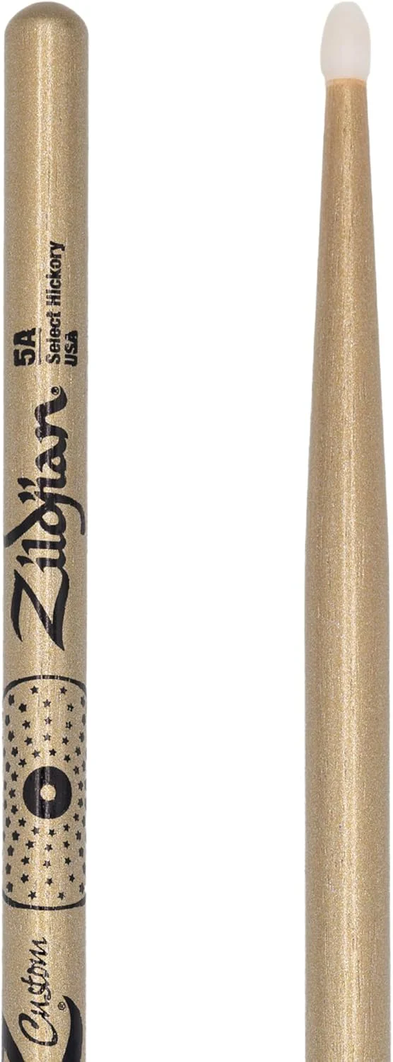 Zildjian Z Custom Ltd Ed. 5A Nylon Tip Drumsticks - Gold Chroma - Image 3