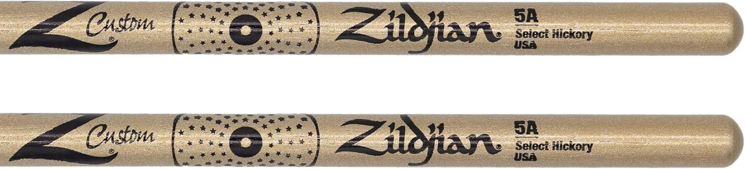 Zildjian Z Custom Ltd Ed. 5A Nylon Tip Drumsticks - Gold Chroma - Image 4