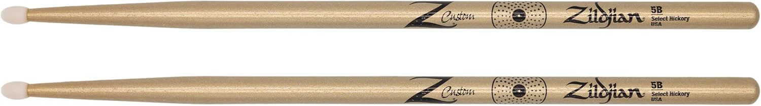 Zildjian Z Custom Ltd Ed. 5B Nylon Tip Drumsticks - Gold Chroma - Image 2