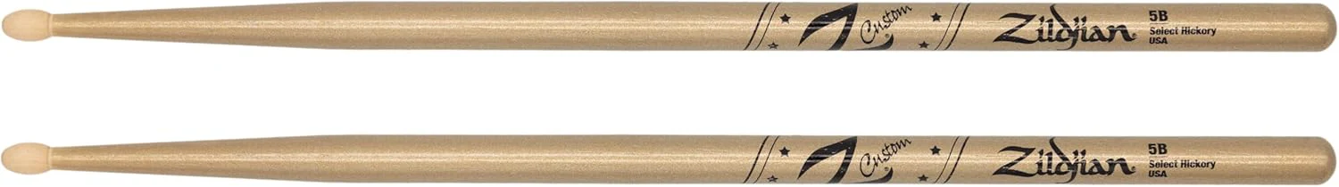 Zildjian Z Custom Ltd Ed. 5B Wood Tip Drumsticks - Gold Chroma - Image 2