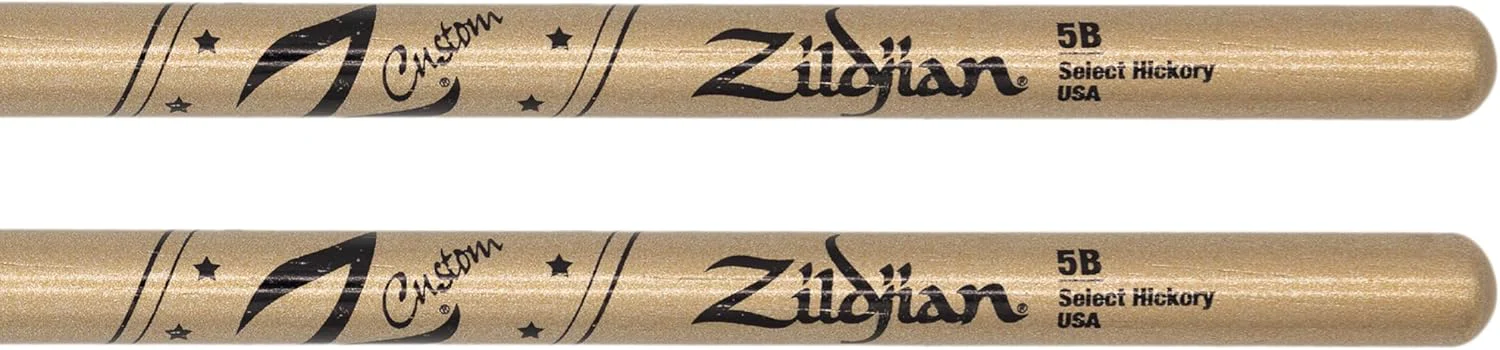 Zildjian Z Custom Ltd Ed. 5B Wood Tip Drumsticks - Gold Chroma - Image 4